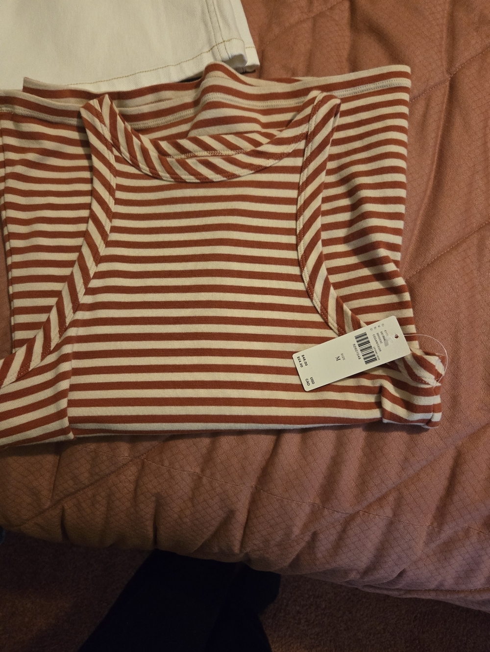 Nwt Anthropologie Maeve Rust and White Striped Knit Top